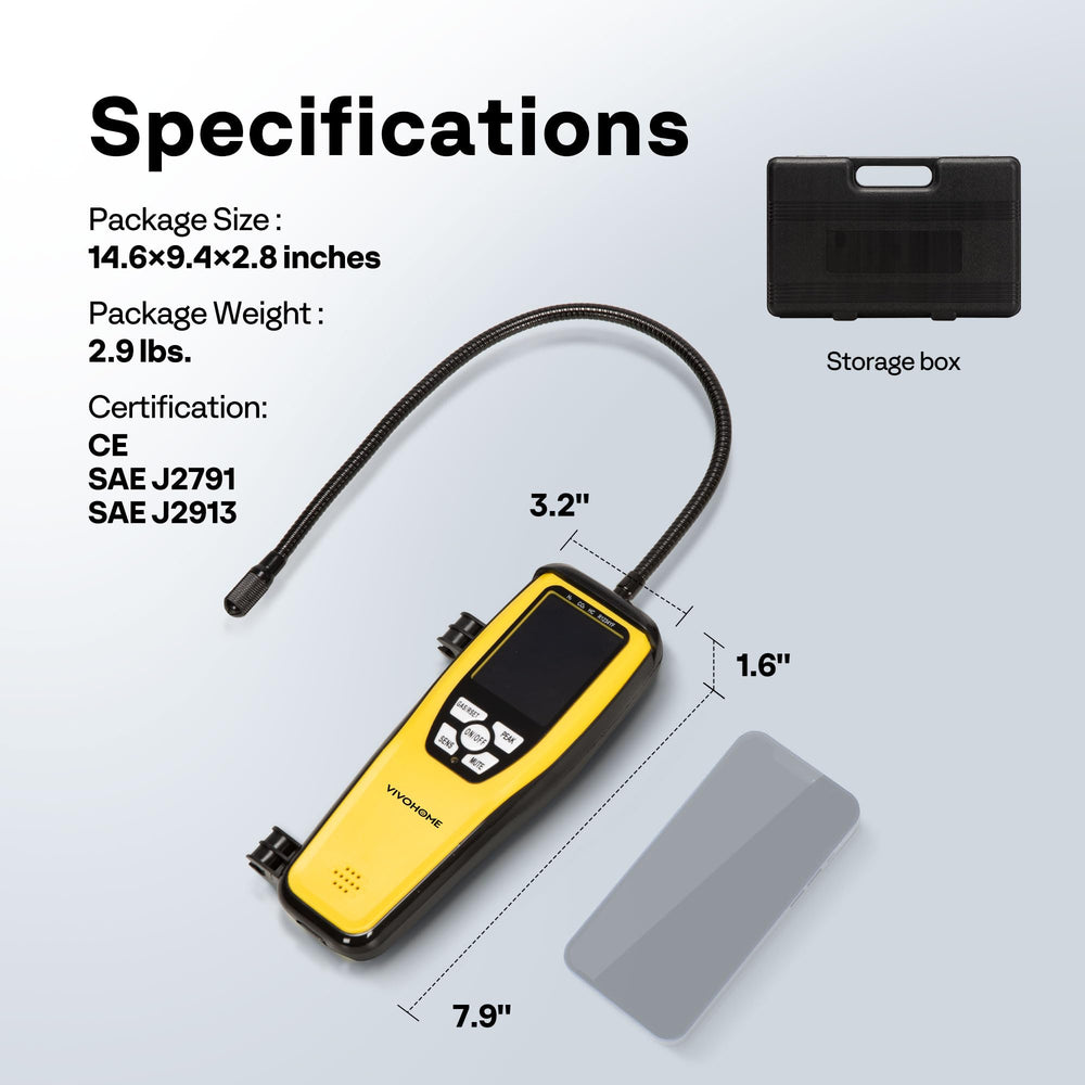VIVOHOME handheld next to a hand showing compact size and easy portability