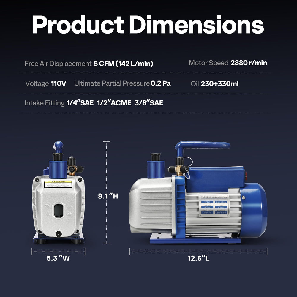 VIVOHOME pump next to toolbox illustrating compact size and easy transport