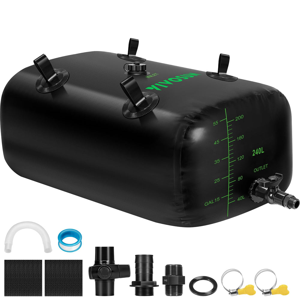 VIVOSUN front view of folded bladder showing compact storage benefit