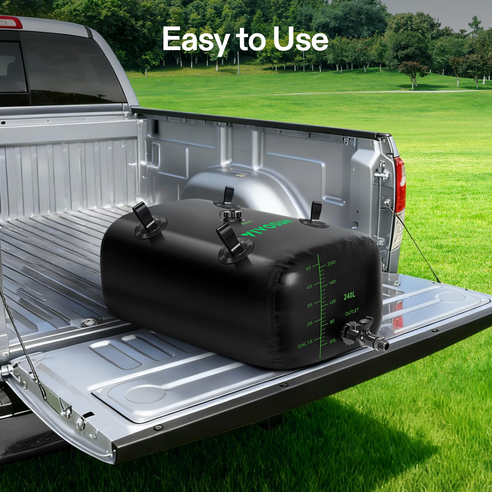 VIVOSUN bladder in campsite setup providing portable water supply benefit