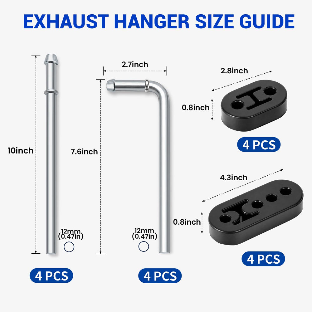 VIVTROVK 90° bent carbon steel rod angle view for tight exhaust routing and support