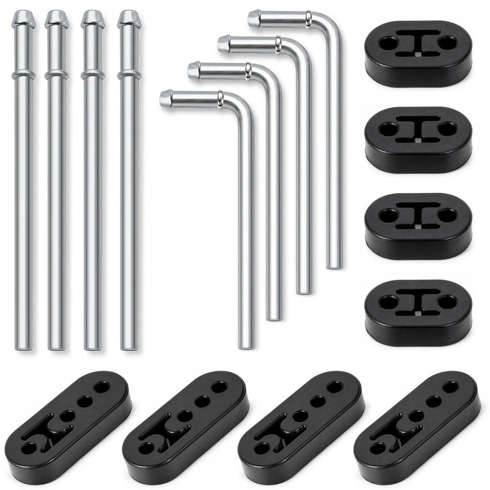 VIVTROVK exhaust hanger kit front view showing rods and rubber hangers for easy repair