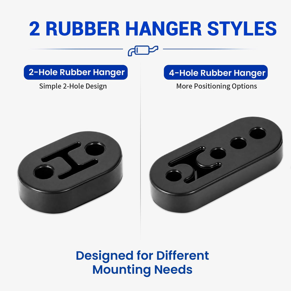 VIVTROVK rods and rubber hangers installed under vehicle demonstrating secure exhaust mount