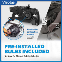 Vizotae bulbs installed in housing for plug-and-play, immediate brightness