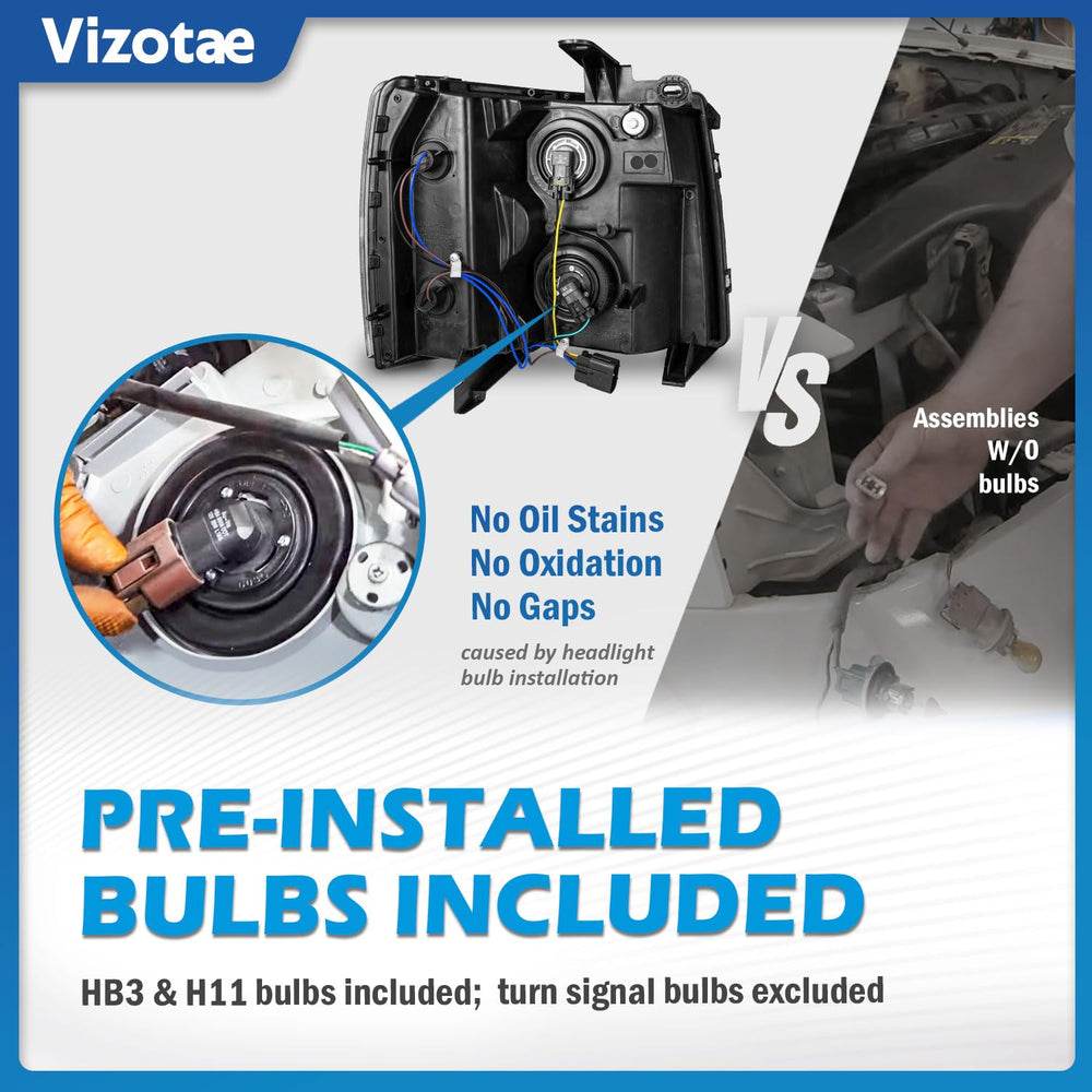 Vizotae headlight installed on Chevy Silverado restoring factory look
