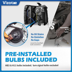 Vizotae headlight installed on Chevy Silverado restoring factory look