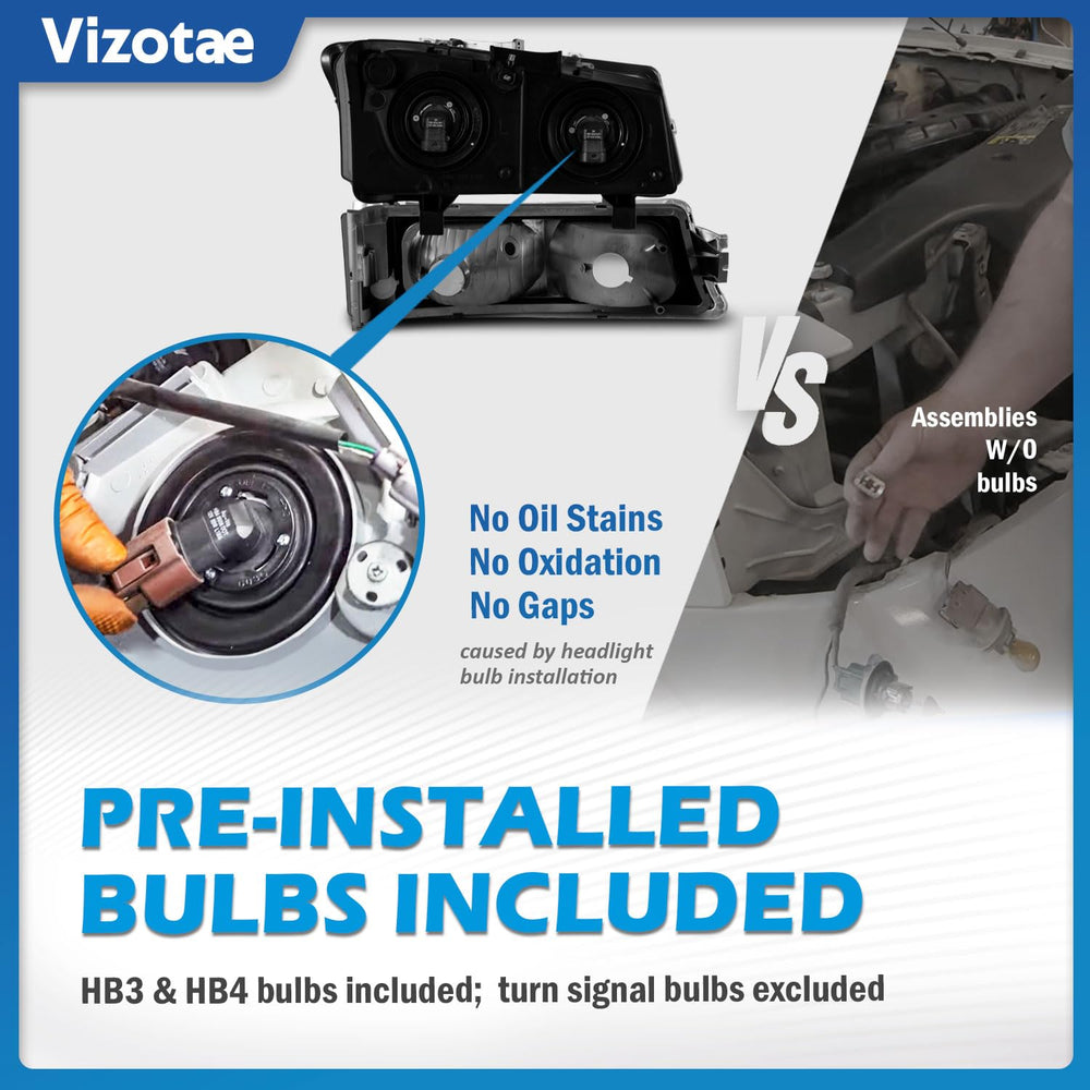 Vizotae headlight installed on Chevy Silverado restoring factory look