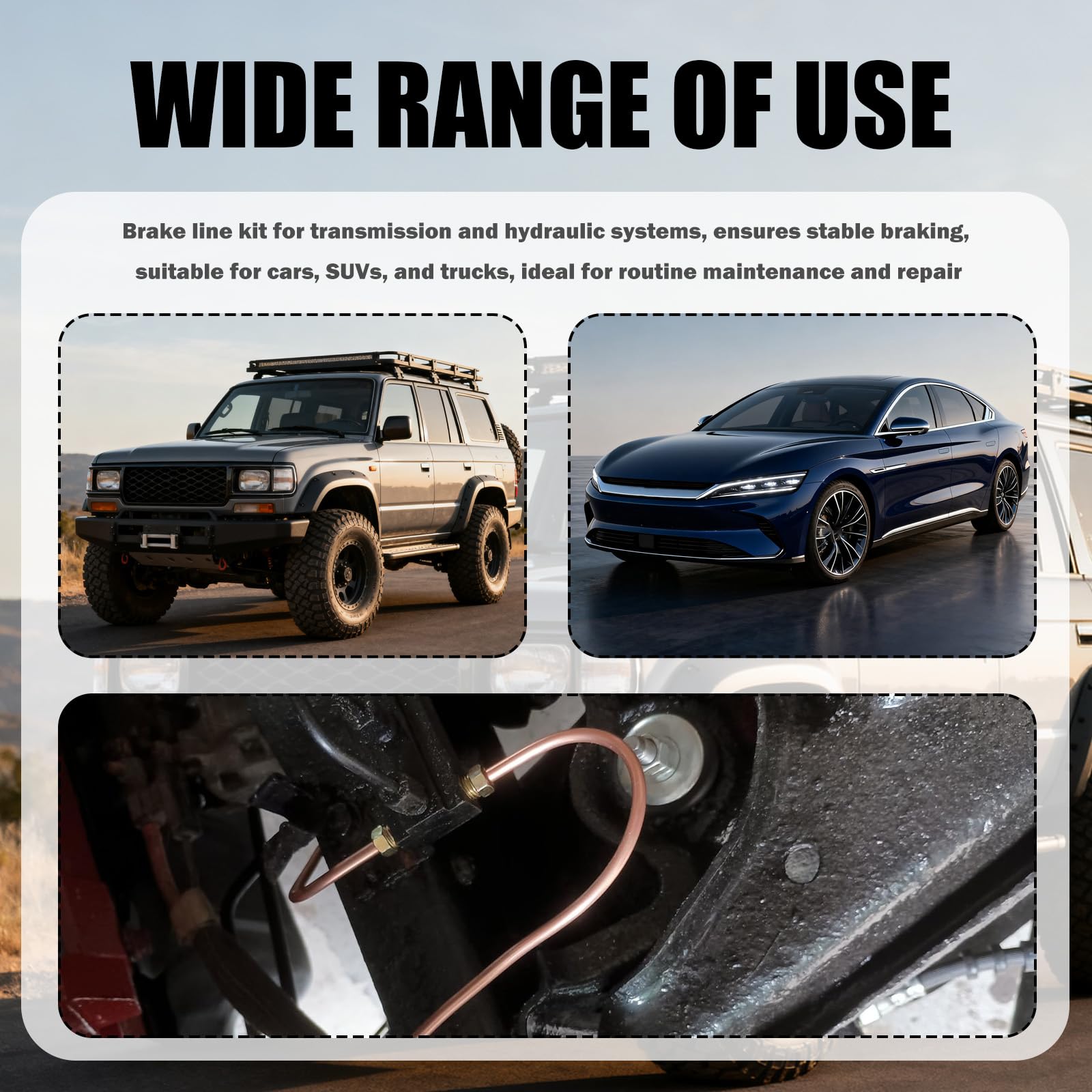 VKQTS installed brake line in vehicle demonstrating professional repair result