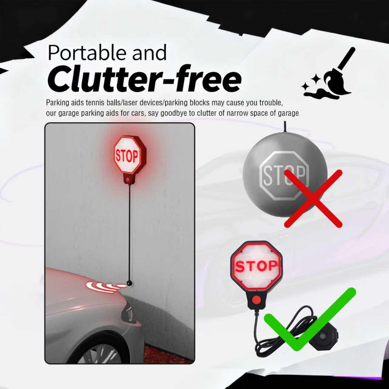 VKQTS lifestyle parking demo showing brand helping driver stop at perfect position