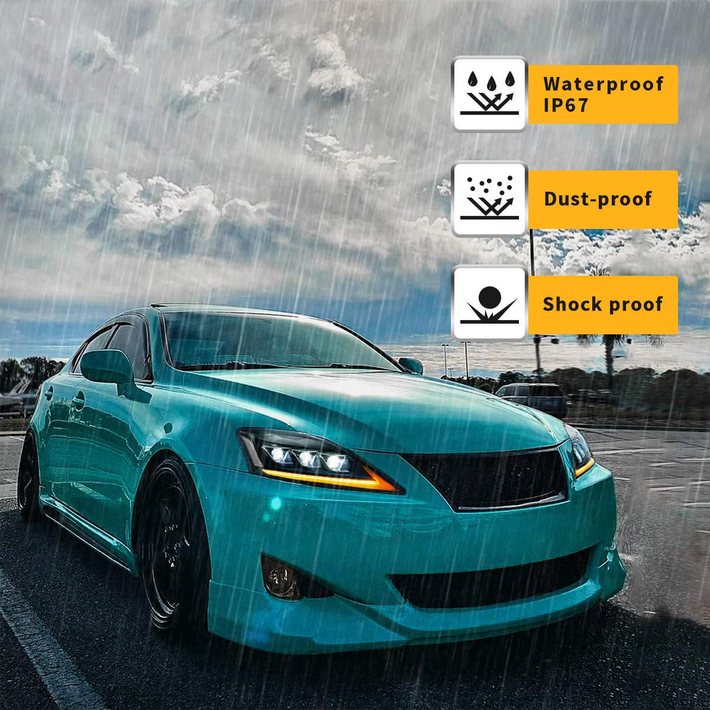 VLAND headlight beside hand showing scale and true-to-factory size