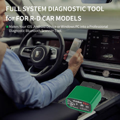 vLinker FD+ plugged into vehicle OBD port on dashboard for quick diagnostics