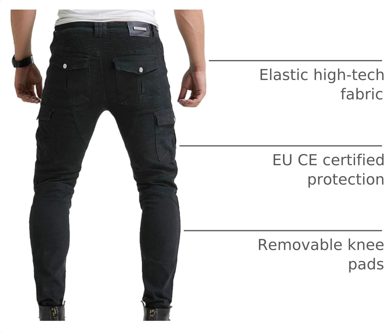 VNFOX fabric stretch panel detail offering flexibility and comfort while riding