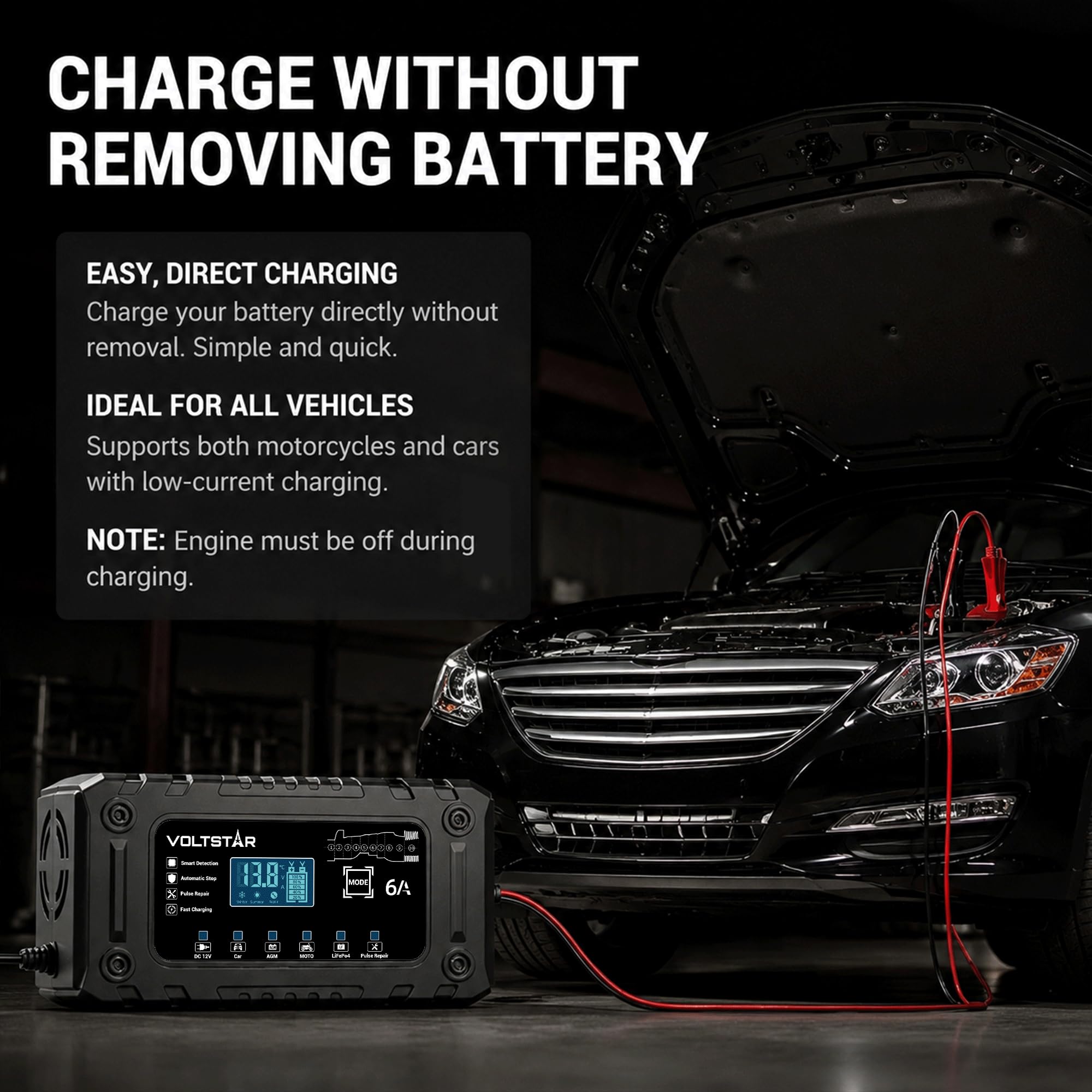 Voltstar held in hand to show compact size for easy storage and transport