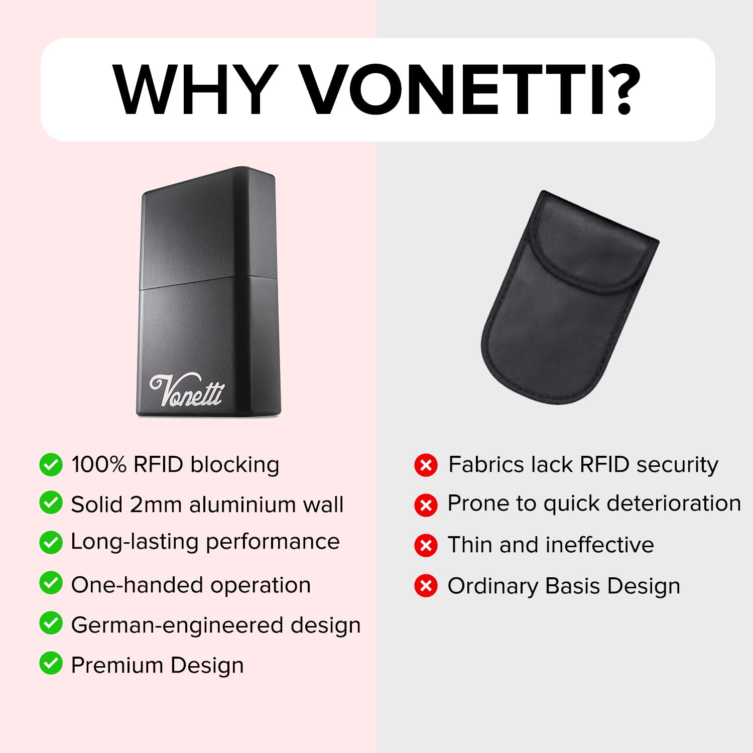 VONETTI stored in a drawer illustrating organized home security solution