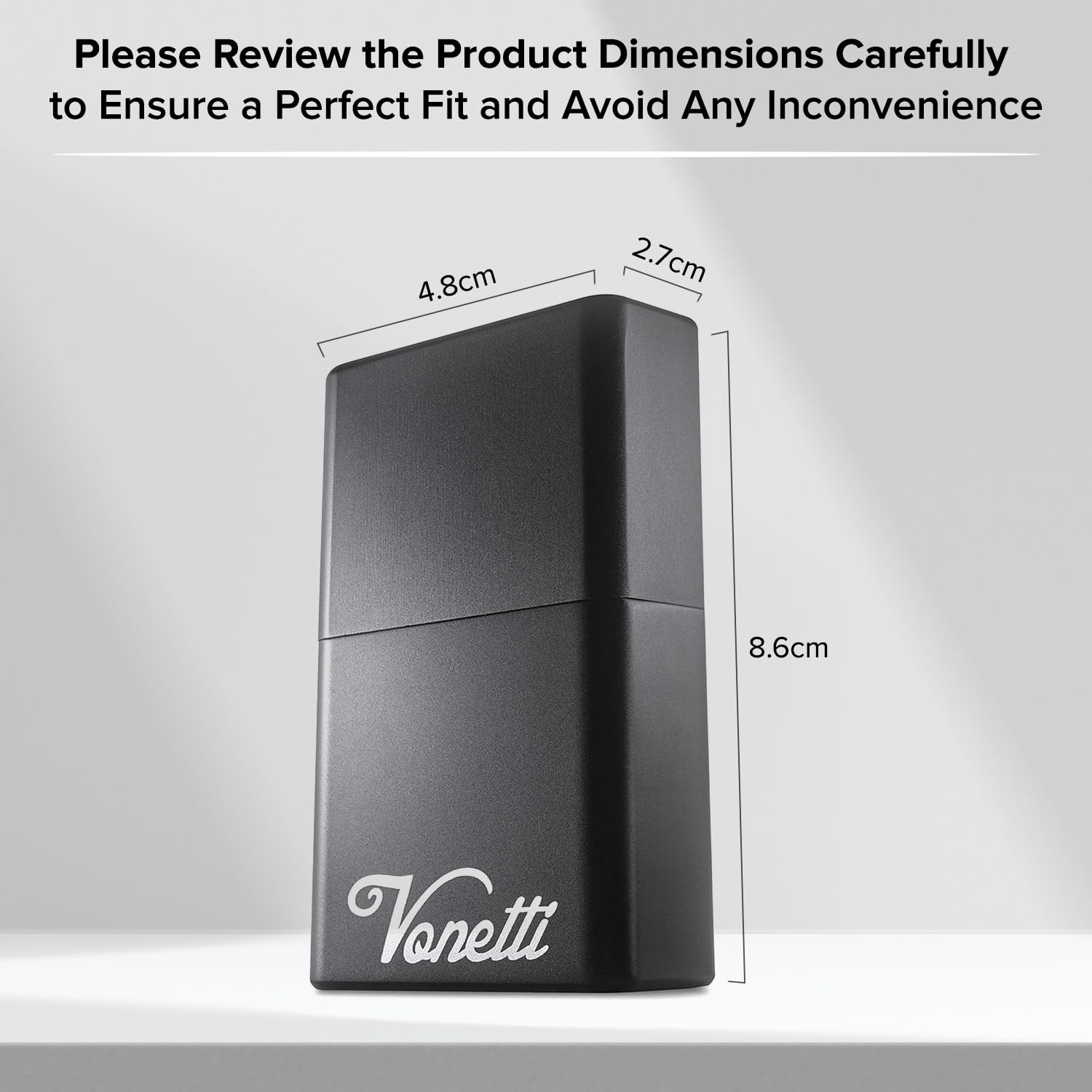 VONETTI open box with key fob demonstrating secure RFID-blocking storage