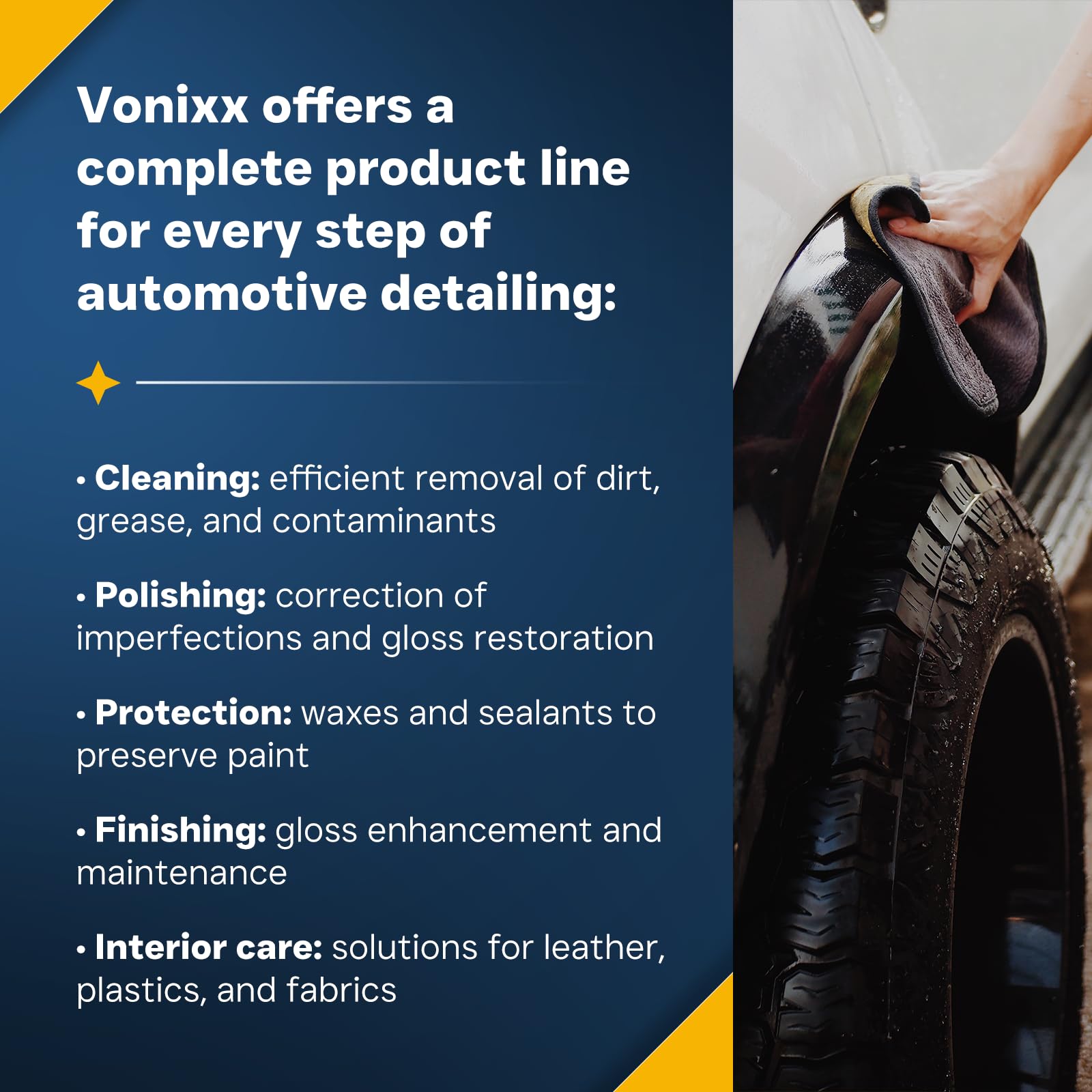 Vonixx Izer removing rust from chrome trim showing improved metal shine and spot restoration