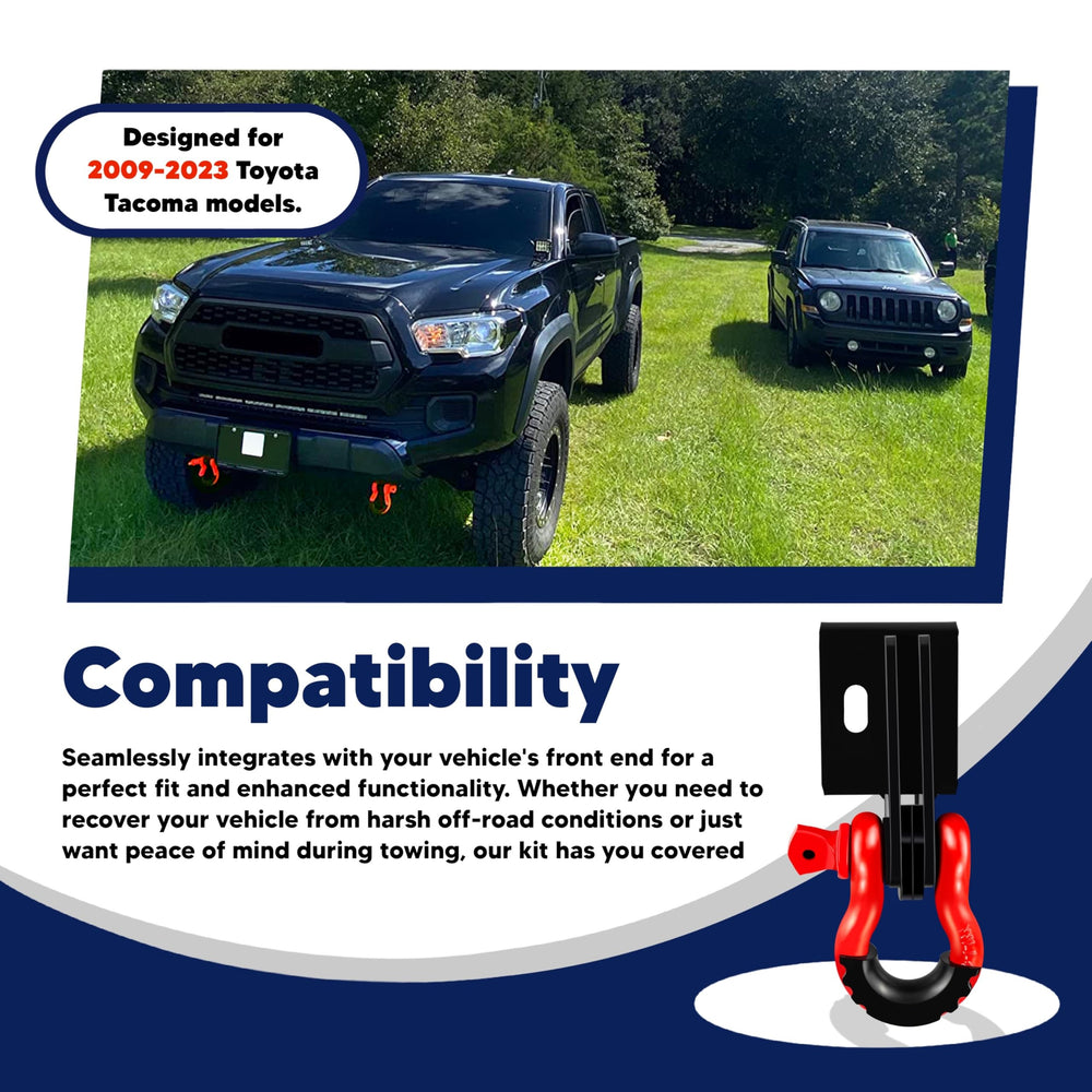 VONLX bracket installed on Toyota Tacoma front demonstrating bolt-on fit and accessibility