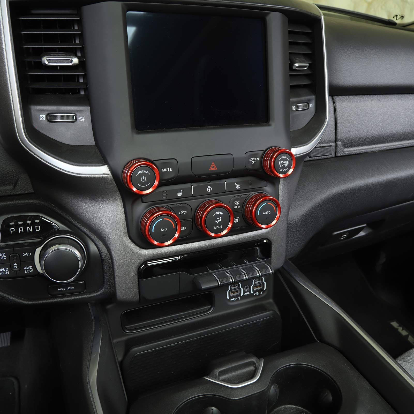 Voodonala knobs labeled on dashboard showing clear access to controls