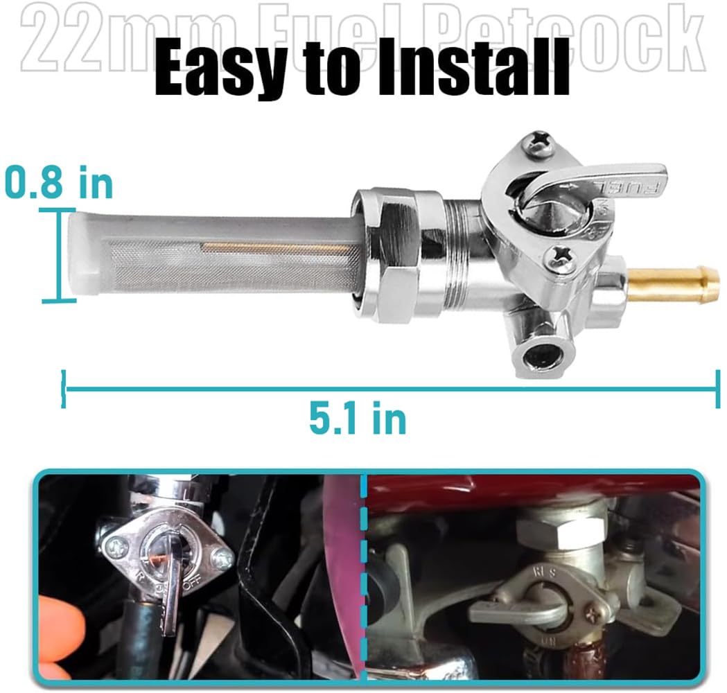 VORIPO petcock installed on Harley tank demonstrating correct fitment