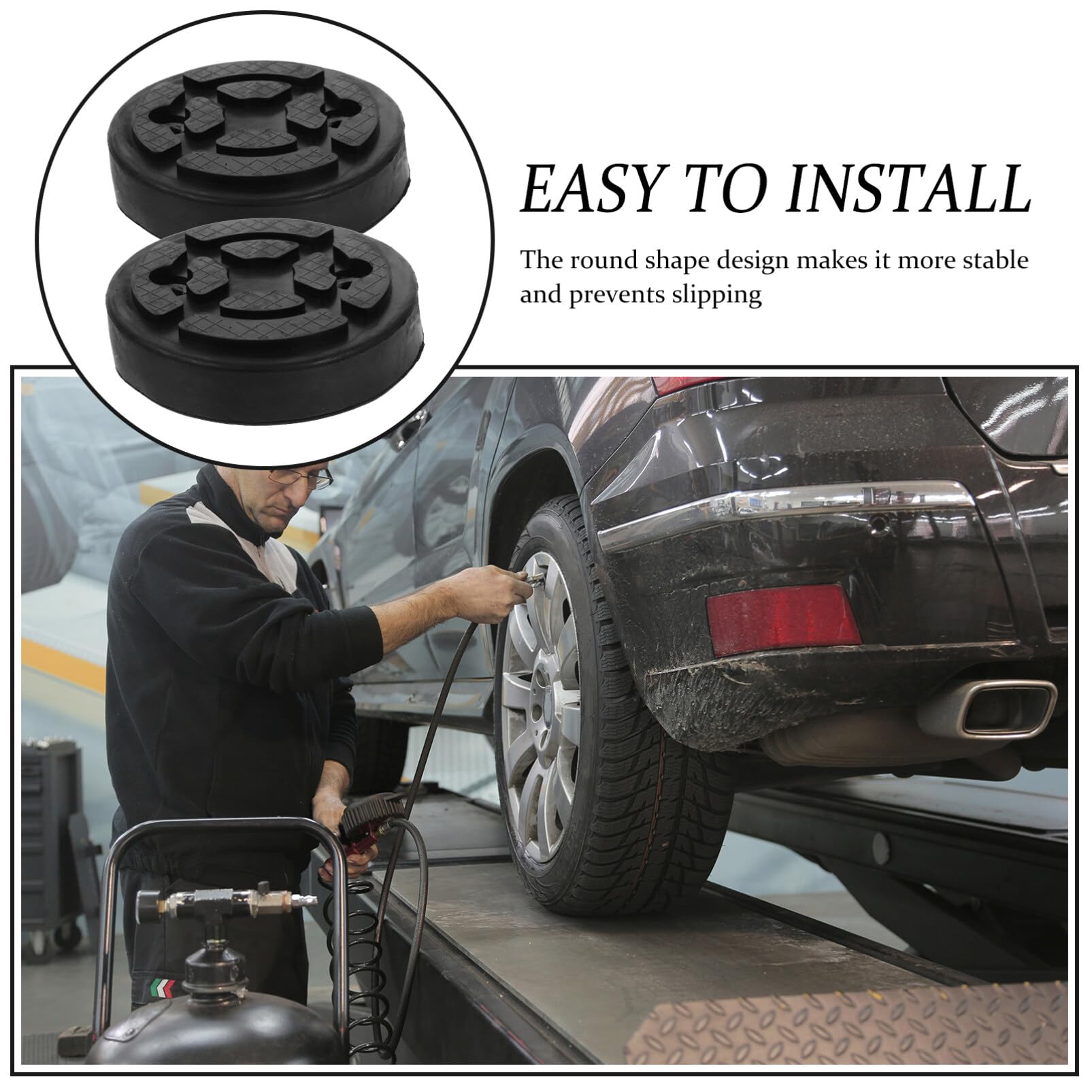 VOSAREA pad positioned under vehicle undercarriage illustrating protection against dents