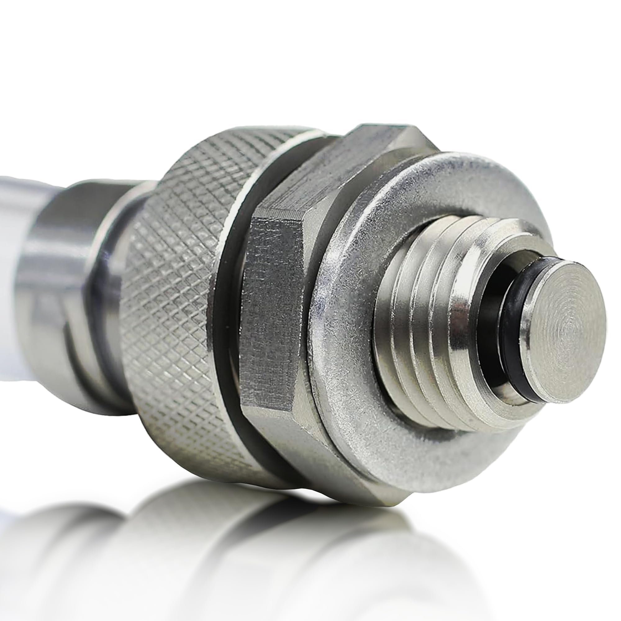 Votex front view of plug showing parts and brand, benefits tidy oil changes