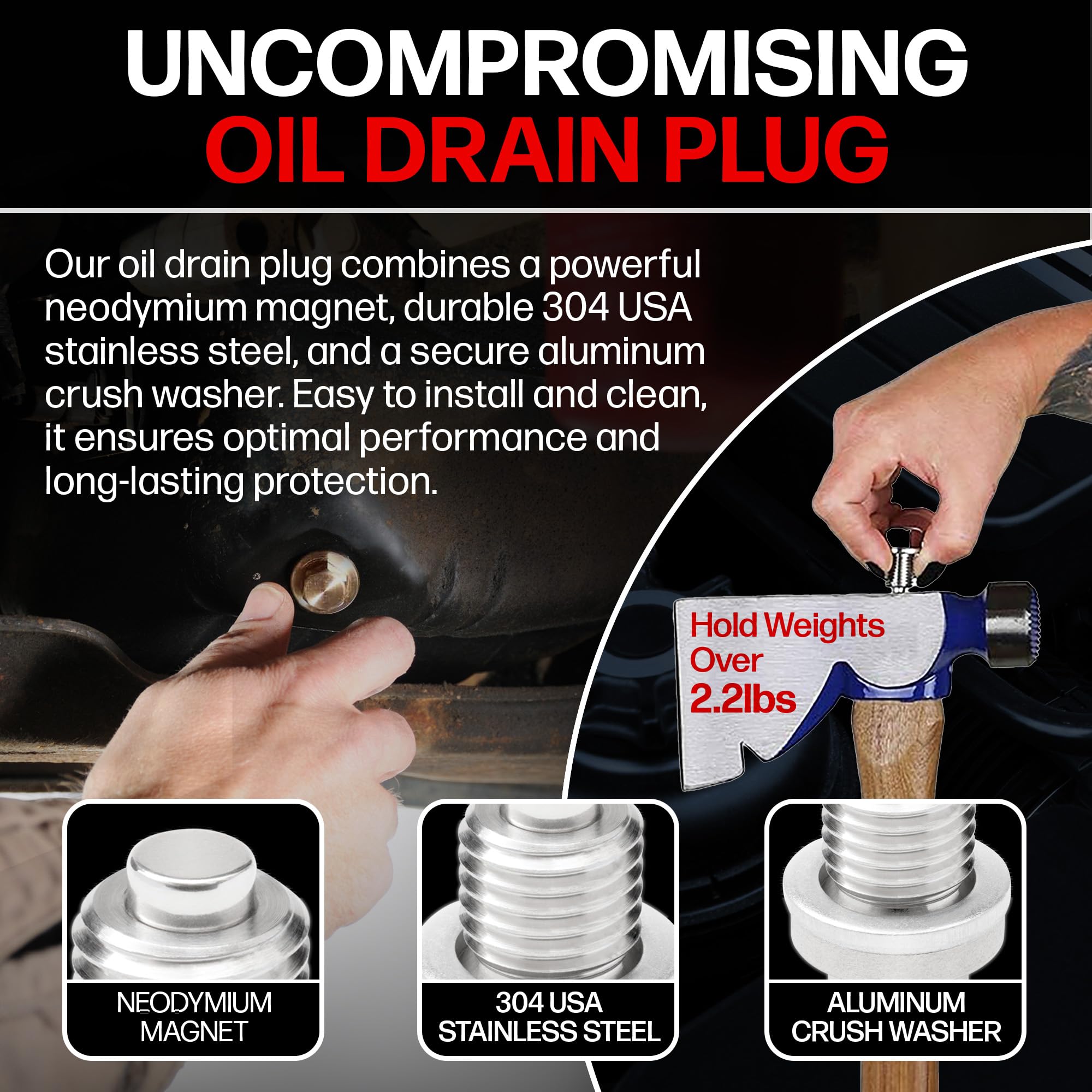 Votex package with aluminum crush washer and tool for quick installation benefit