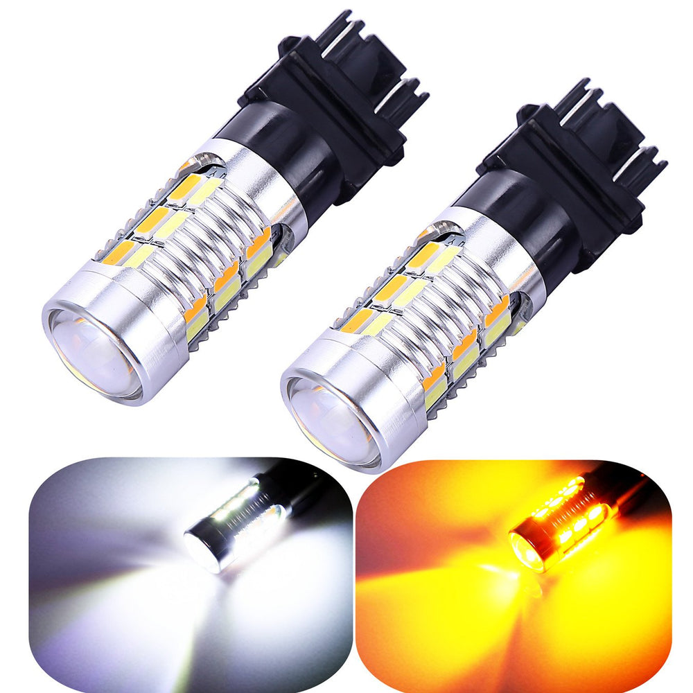 Vouke 3157 front view showing bulb pair and benefits of brighter visibility