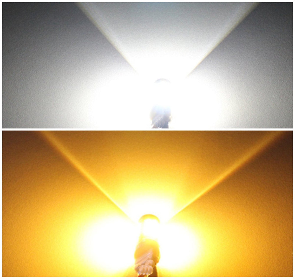 Vouke bulbs on a car at night showing enhanced road presence and style