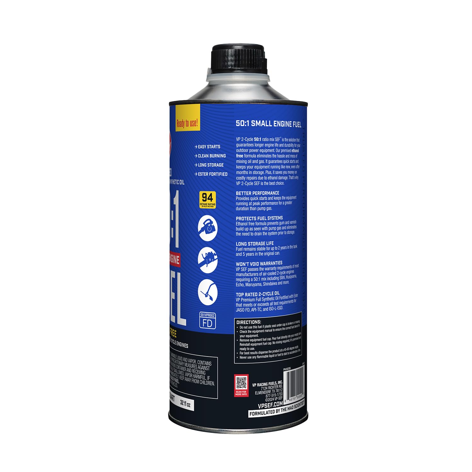 VP Racing Fuels used to refill string trimmer for reliable starting