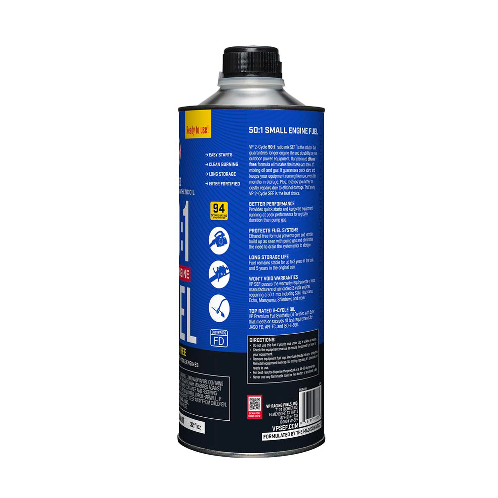 VP Racing Fuels used to refill string trimmer for reliable starting
