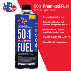 VP Racing Fuels pouring into trimmer tank for fast onsite refills
