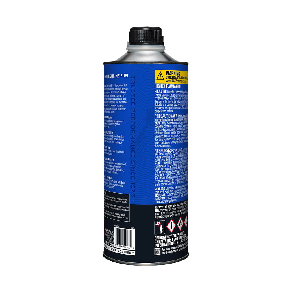 VP Racing Fuels quarts on shelf illustrating long-term sealed storage