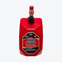 VP Racing push-button spout close-up for fast, precise pouring