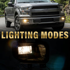 VPIMOZO fog lights installed on Ford F150 bumper demonstrating easy replacement