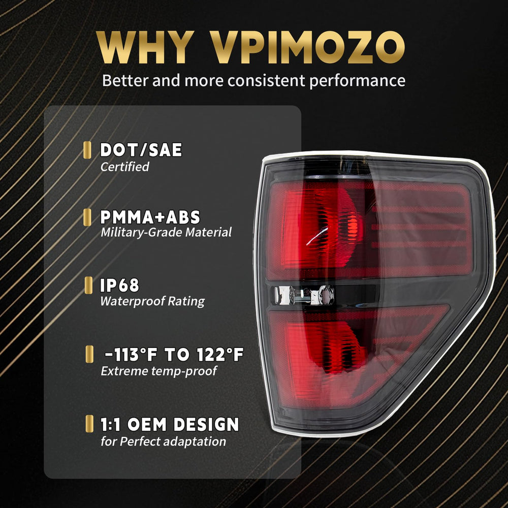 VPIMOZO tail light with water droplets illustrating weather resistance benefit