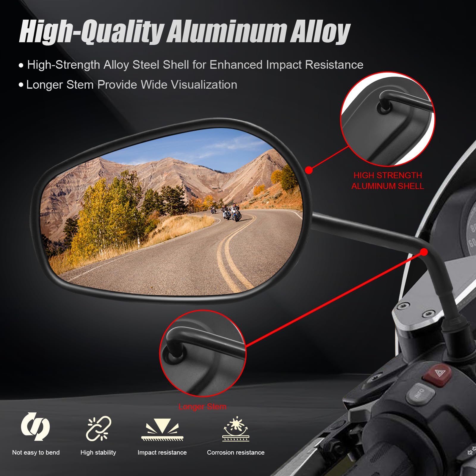 VPZMT close-up of mirror glass highlighting wide-angle reflection and clearer rear view