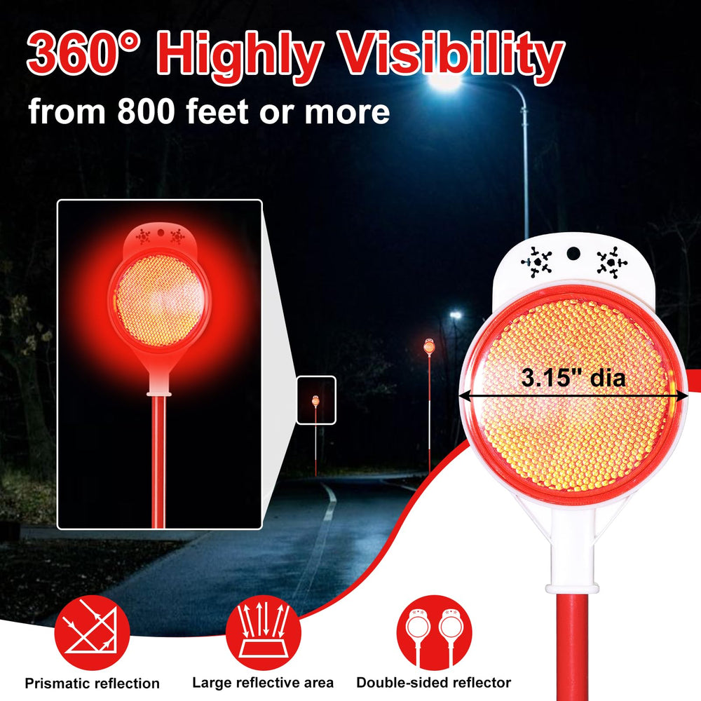 VRIEZOP close-up of double-sided prismatic reflector for bright nighttime visibility