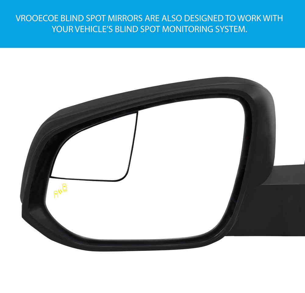 VrooeCoe installed on Toyota Tacoma side mirror demonstrating wider view benefit