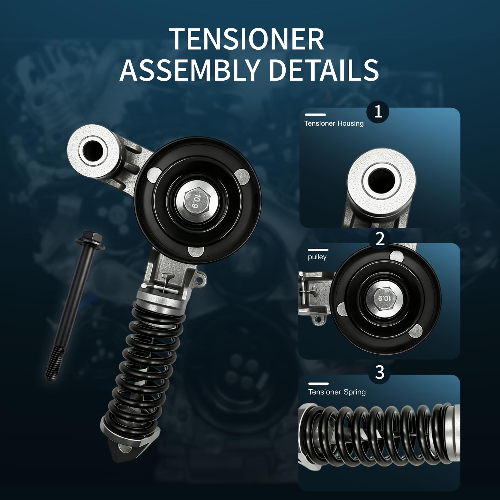VROVO tensioner installed in engine bay demonstrating restored belt alignment