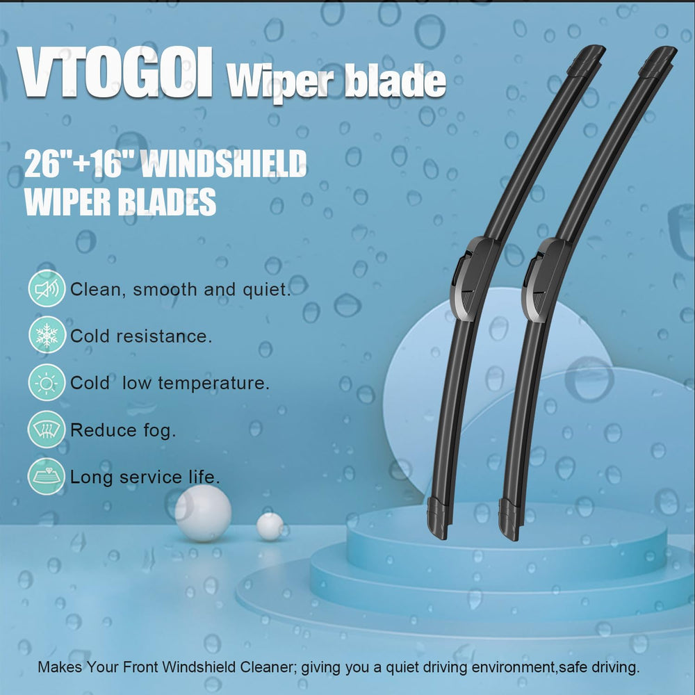 VTOGOI close-up of natural rubber blade for quiet wiping