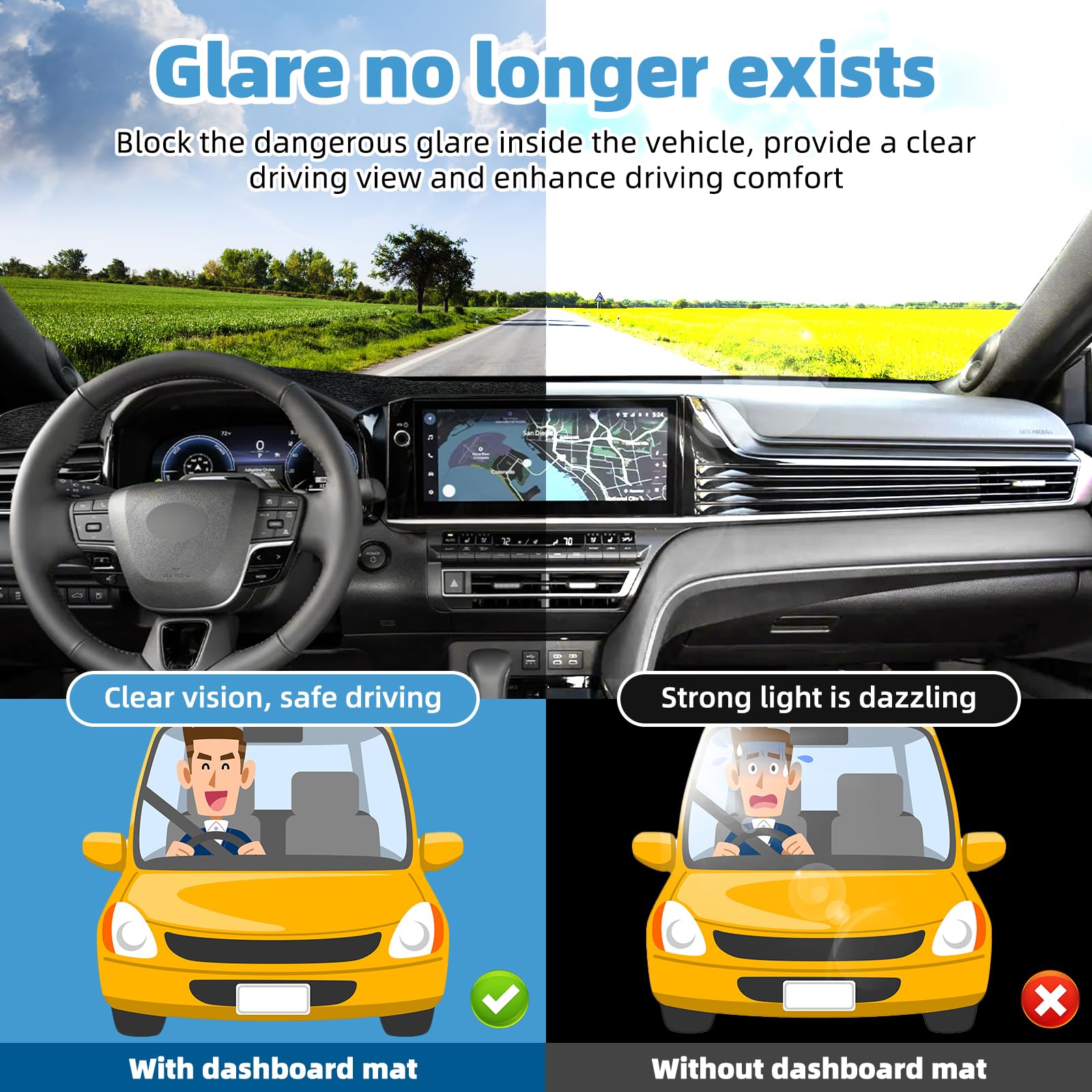 VTVWNM silicone-grip underside preventing movement for safer driving