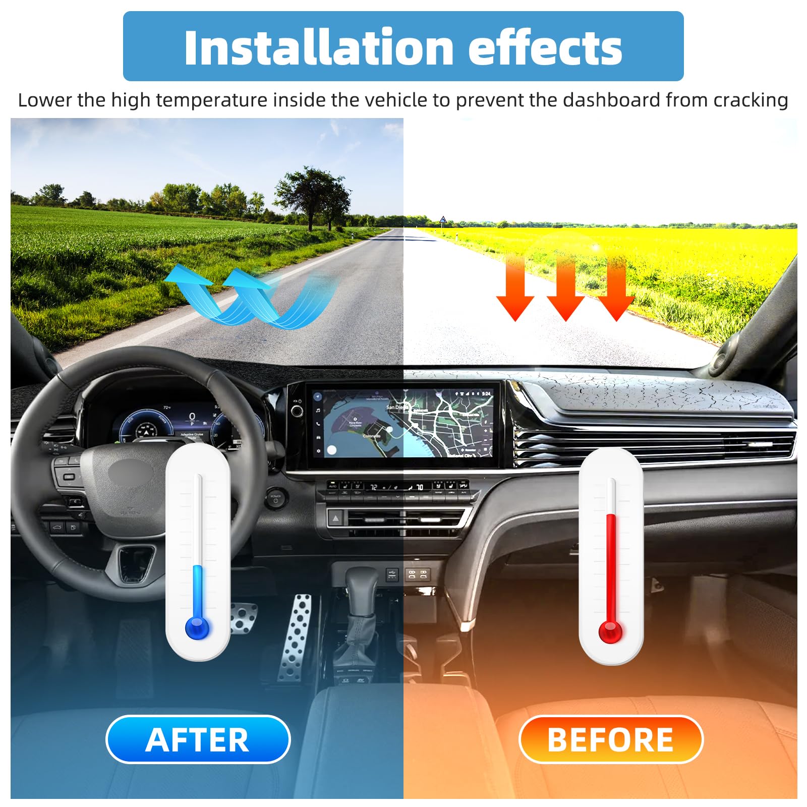 VTVWNM installed in Toyota Camry 2025 showing reduced windshield glare