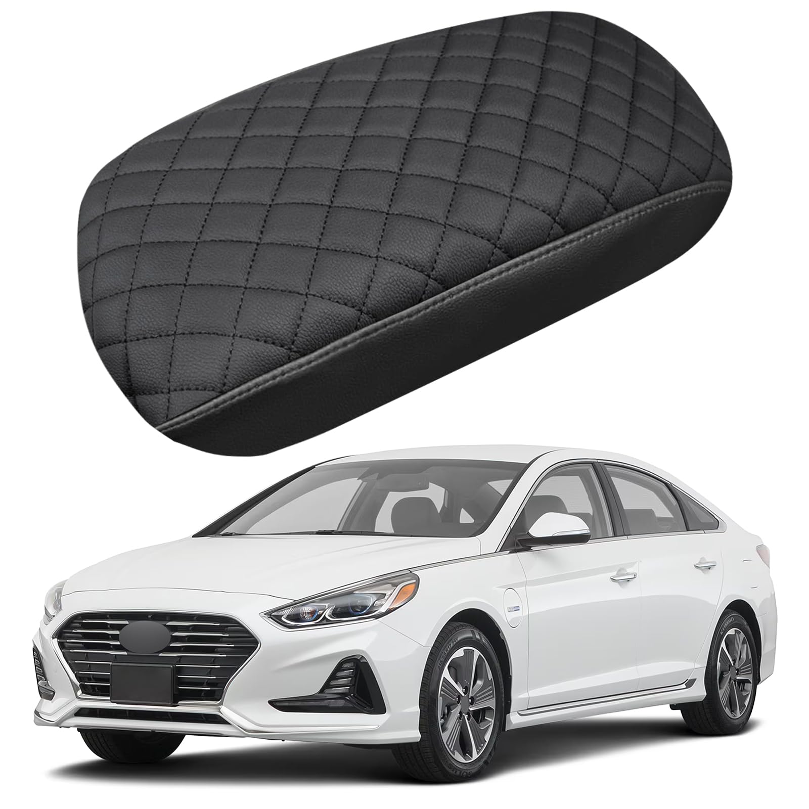 VTVWNM front view of armrest cover showing clean leather and refined look enhancing interior