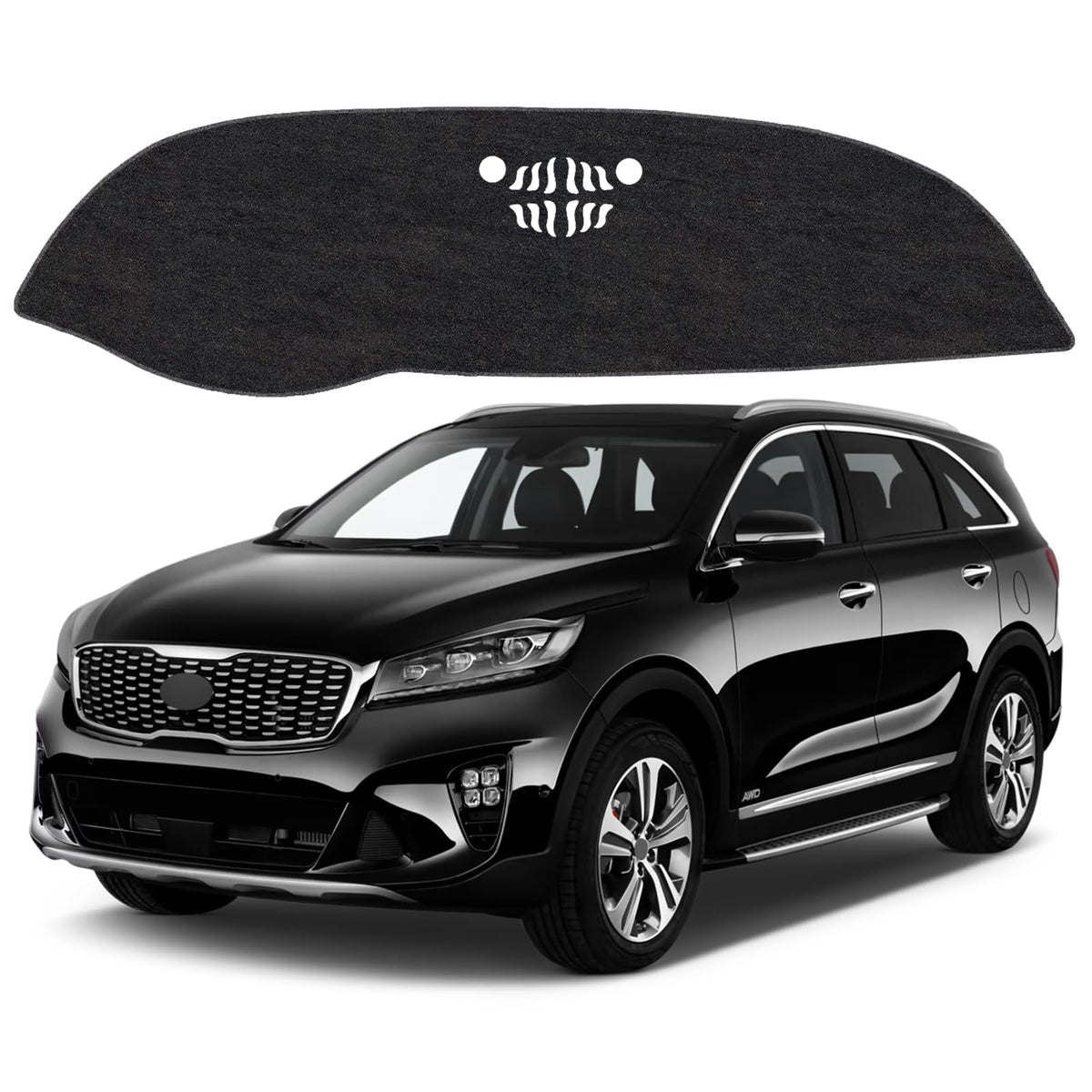 VTVWNM front view of dash cover showing precise Sorento fit and protection