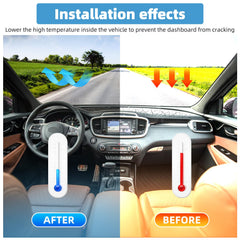 VTVWNM installed dash cover in vehicle reducing windshield reflections