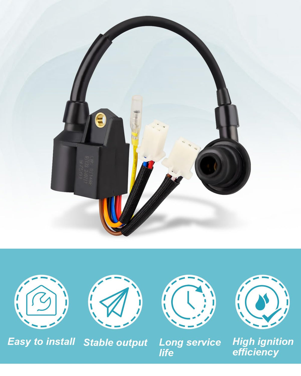 Vudajuley ignition coil installed in generator demonstrating restored starting reliability