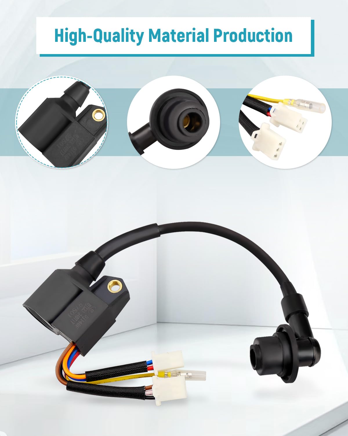 Vudajuley ignition coil mounting holes closeup illustrating secure fit benefit