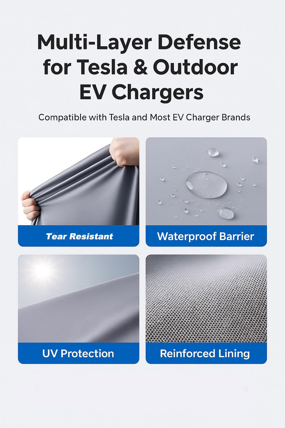 VueSparkWo beside hands for scale showing cover fit for Level 2 chargers