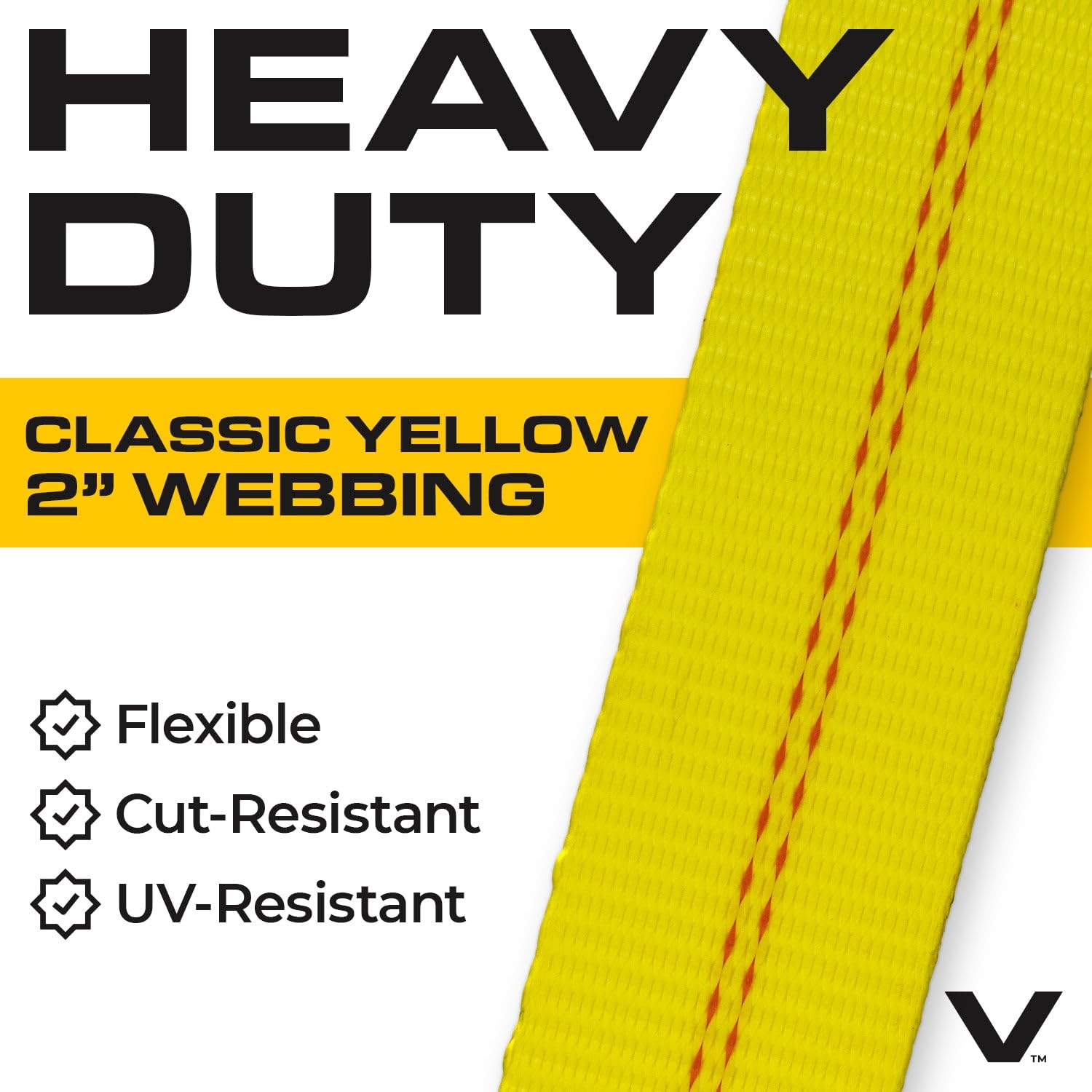 VULCAN folded straps stacked for compact storage and easy transport