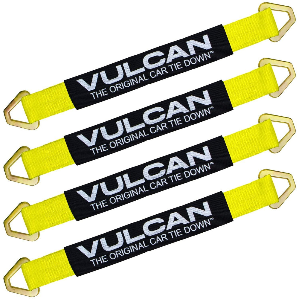 VULCAN front packaging showing four yellow axle straps for quick identification and organization
